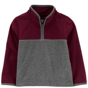 Oshkosh Boy’s Fleece Quarter Zip Gray Burgundy Sweatshirt - no longer NWT!